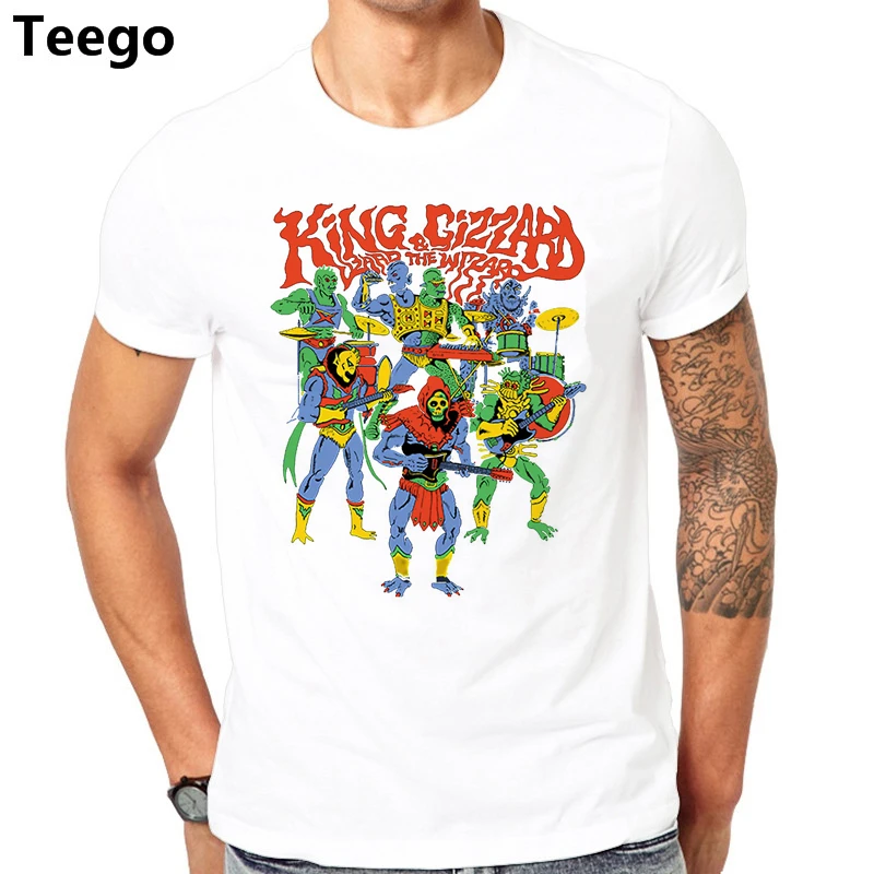 Fashion Funny Tops Tees King Gizzard and The Lizard Wizard Men's Black Tees Shirt Clothing Printed T Shirts Men's Streetwear