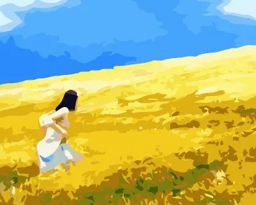 Пейзаж пшеничное поле для девочек-подростков цифровая живопись по номерам