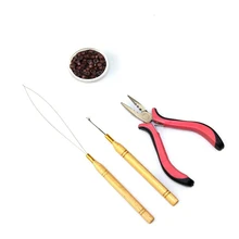 I tip Hair Extension tools including Silicone Micro Rings Beads and Hook Needle and Loop Threader
