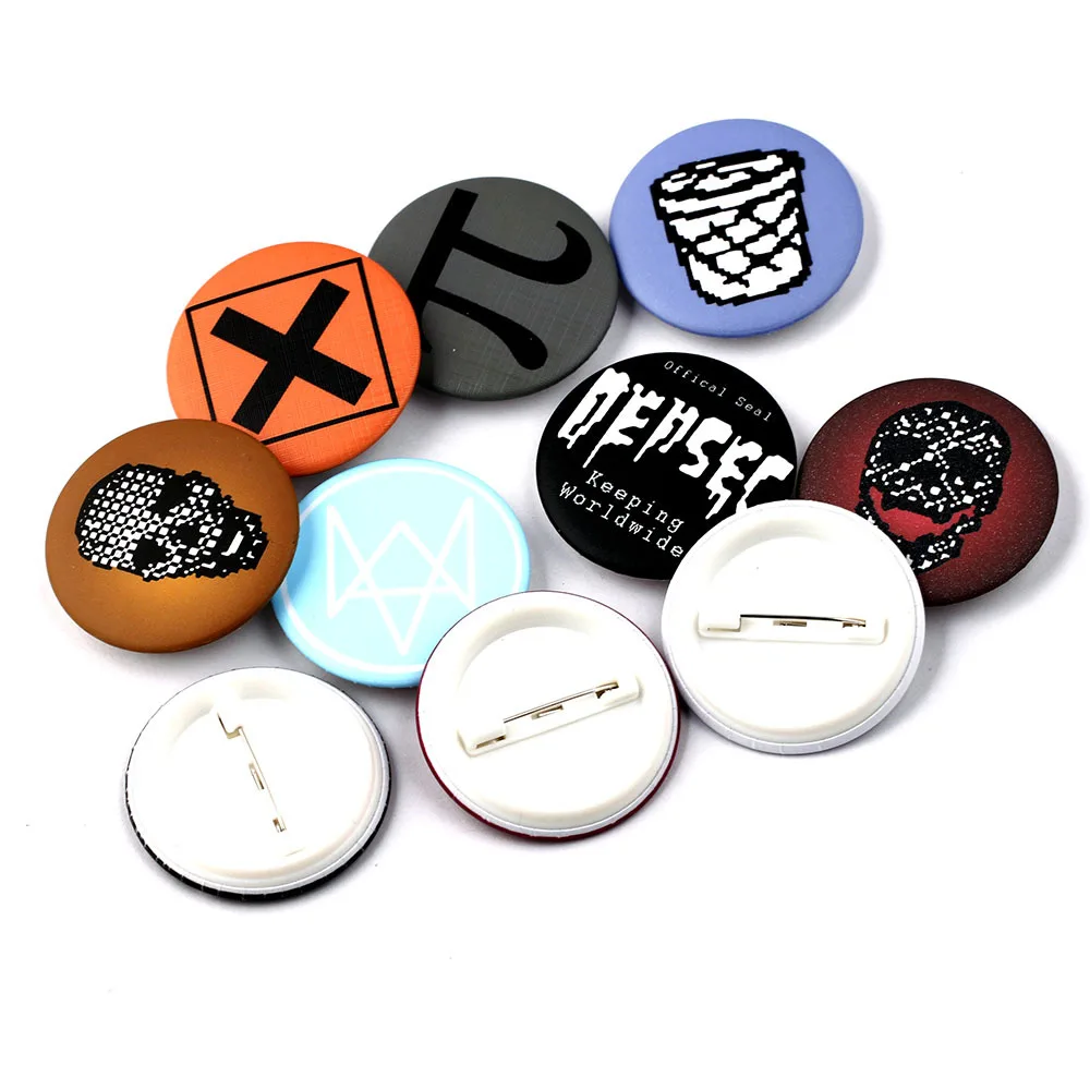 

SamYeung 10 Style Watch Dogs 2 Buttons For Best Friends Badges School Bag Coat Badge Brooch Friendship Boys Cosplay Accessories