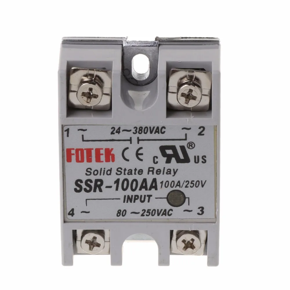 

24V-380V SSR-100AA 100A DC-AC Solid State Relay Module Temperature Controller