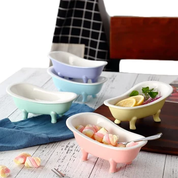 

Creative Bowl Ceramic Dishes Rice Ware Dessert Bowl Soup Colorful Pudding Bowl Ice Cream Cup Fruit Tray Cute Dinnerware 1pcs