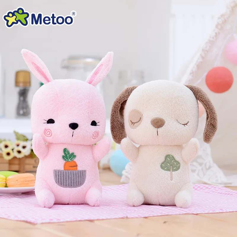 Плюшевые игрушки Metoo в виде животных из мультфильмов для маленьких девочек и мальчиков, мягкие куклы в виде милого кролика, медведя, собаки, мягкого кролика для новорожденных, подарки на день рождения