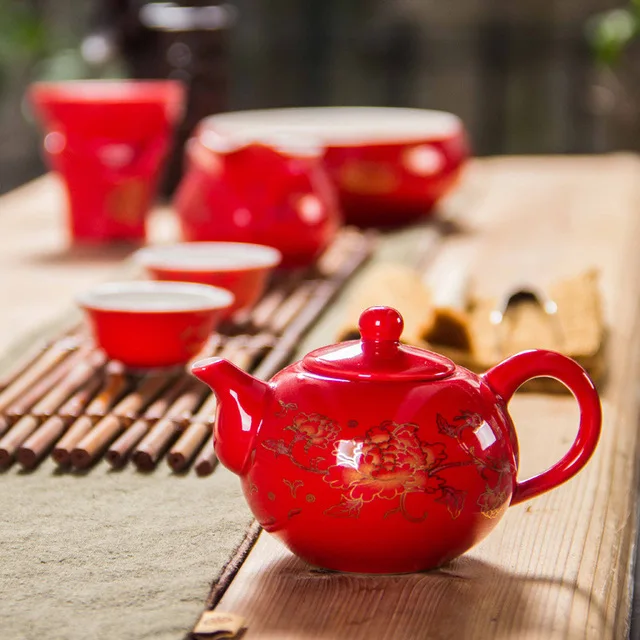 Drop Shipping Chinese Dragon Teapot Black Or Red Color Tea Pot Home Drop Shipping Chinese Dragon Teapot Black Or Red Color Tea Pot Home Decor Porcelain Kettle Kung Fu Teapots In From Garden On