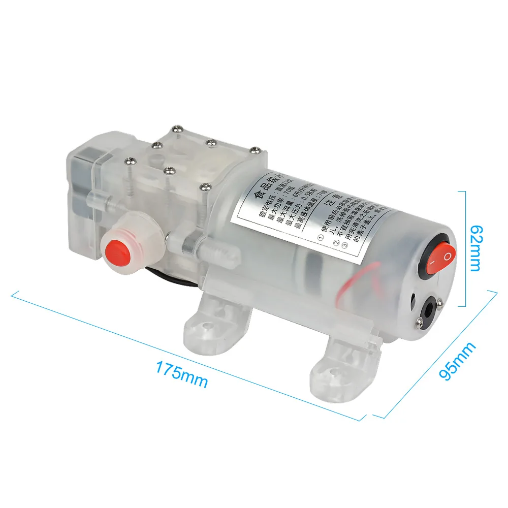 YIMAKER микро пищевой мембранный насос DC12V 24 в 70 Вт 6л/мин самовсасывающий Электрический DC бустер водяные насосы с переключателем