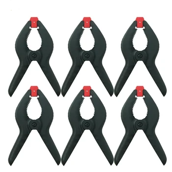 

6pcs 6inch Large Heavy Duty Plastic Muslin Clamps Black Nylon Muslin/Paper Photo Background Spring Clamps Woodworking for fixing