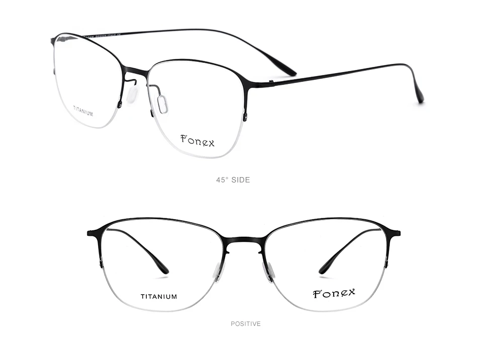 FONEX Оправа очков из титанового сплава мужские сверхлегкие квадратные женские очки по рецепту Близорукость оптическая оправа очки 8103