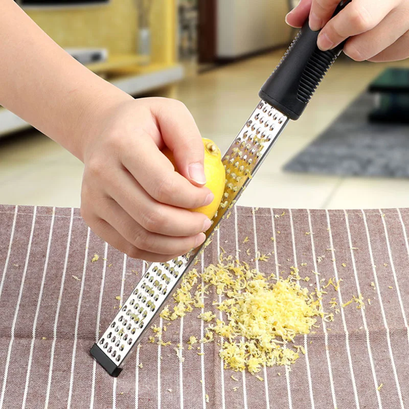 Multi-Function Stainless Steel Cheese Grater Lemon Fruit Chocolate Butter Zester Non-Slip Handle Fruit Grater Kitchen Gadget