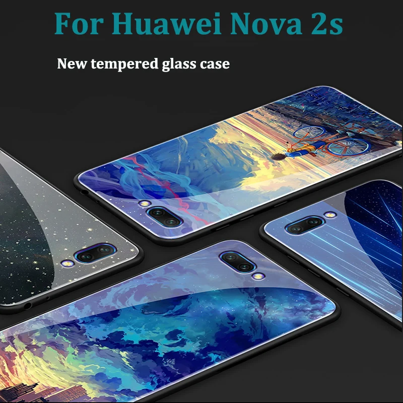 2 шт. для huawei Nova S Чехол телефон Обложка Nova2s задняя крышка закалённое защитное