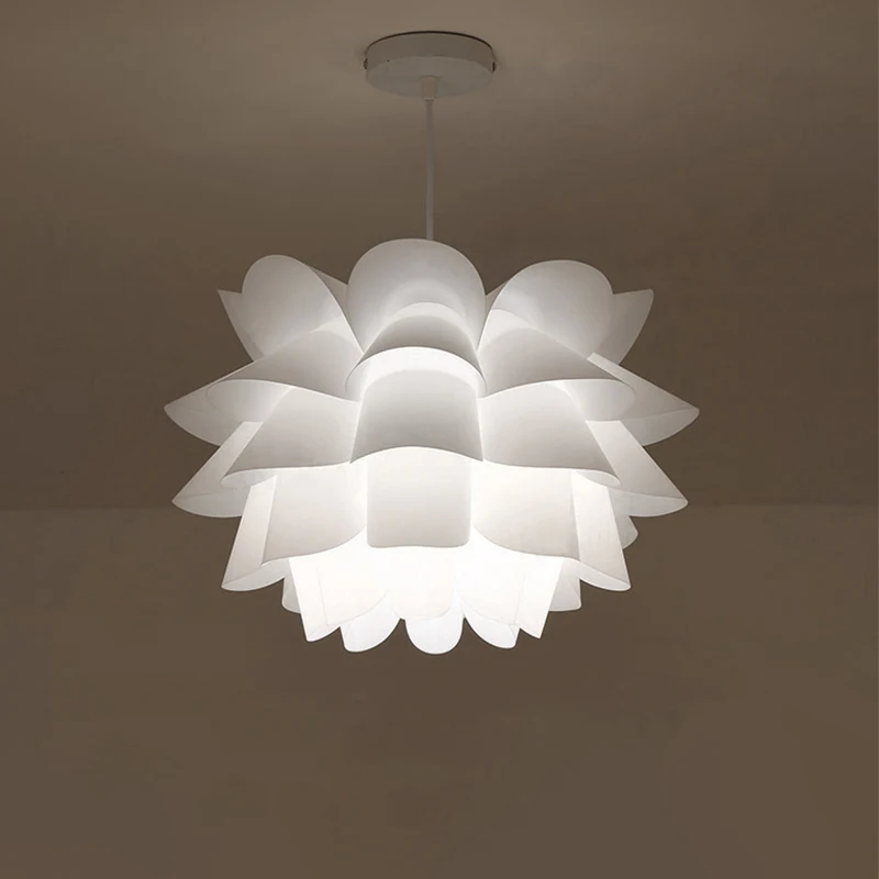 Современная подвеска с лотосом, цветочный абажур, подвесной светильник, скандинавский подвесной светильник для спальни, гостиной, креативный DIY подвесной светильник E27