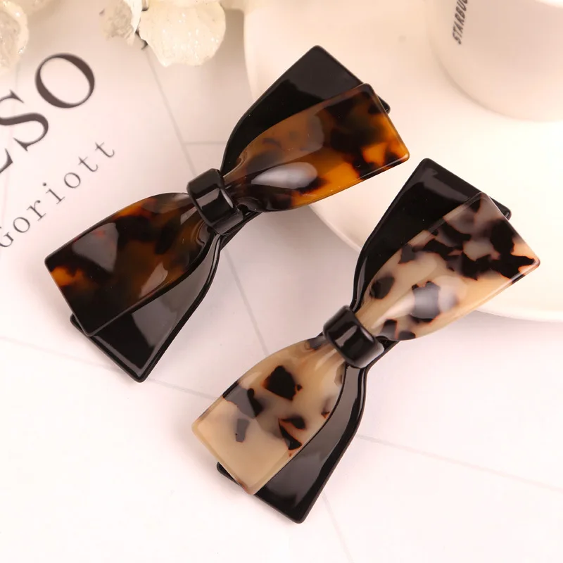 Leopard Hairpins Acetate Tortoise Shell Headdress For Women Girls French hair barrettes Vintage Hair Clips fashion Hair jewelry (5)
