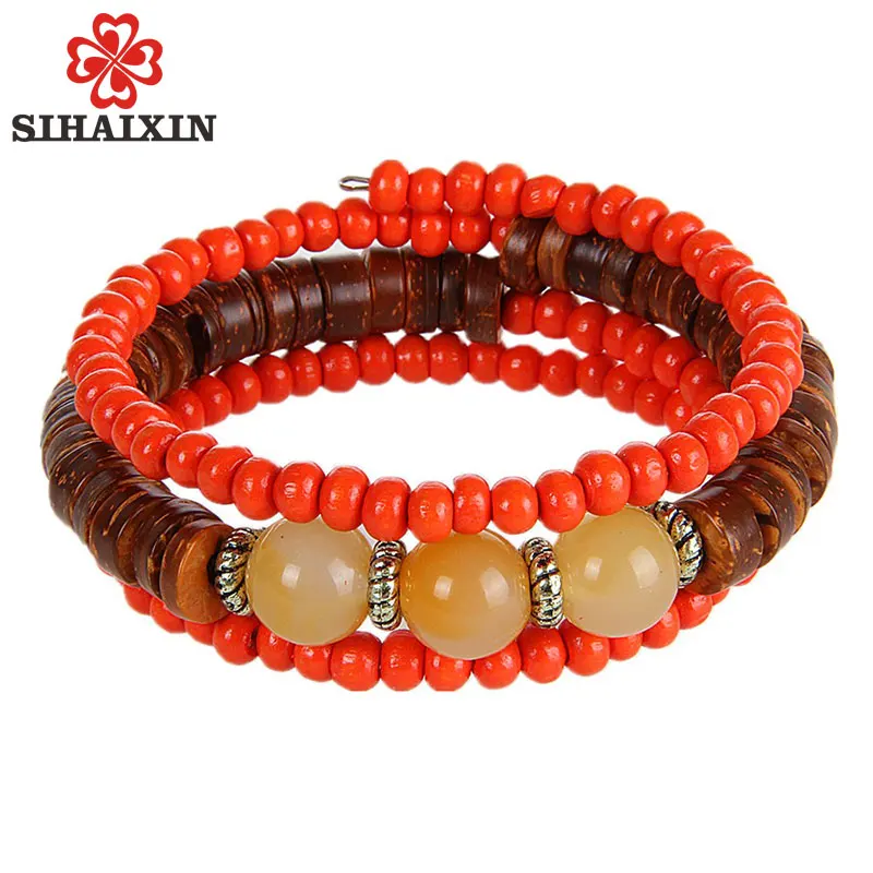 Wood Bracelet Set Women 4