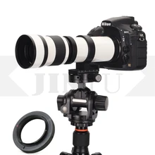 Jintu branco 420-800mm f/8.3-f16 foco manual telefoto lente zoom telescópio + montagem t2 para canon moldura completa dslr câmera digital