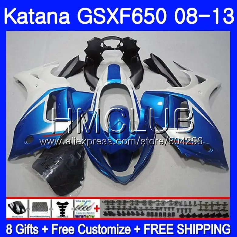 

Kit For SUZUKI KATANA GSXF 650 650F GSX650F 08 09 10 11 12 13 24HM.4 GSXF650 2008 2009 2010 2011 2012 2013 Fairing Pearl blue