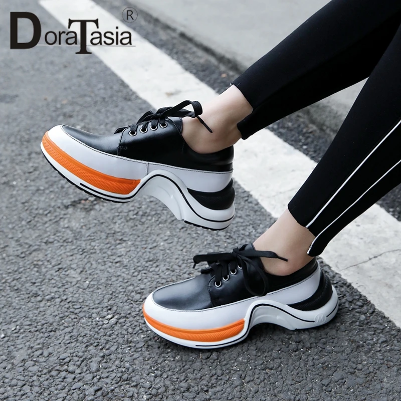 

DORATASIA 2019 Spring Autumn Hot Brand Design Women Sneakers Genuine Leather Women Platform Shose Woman 35-40