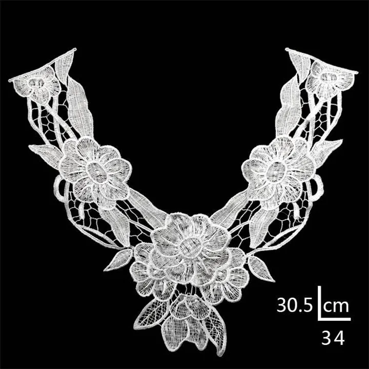 11Lace Ribbon DIY Fabric Lace Trim Apparel Sewing Women Dress Decor Beautiful China Style Flower Applique Lace Embroidery Neckline