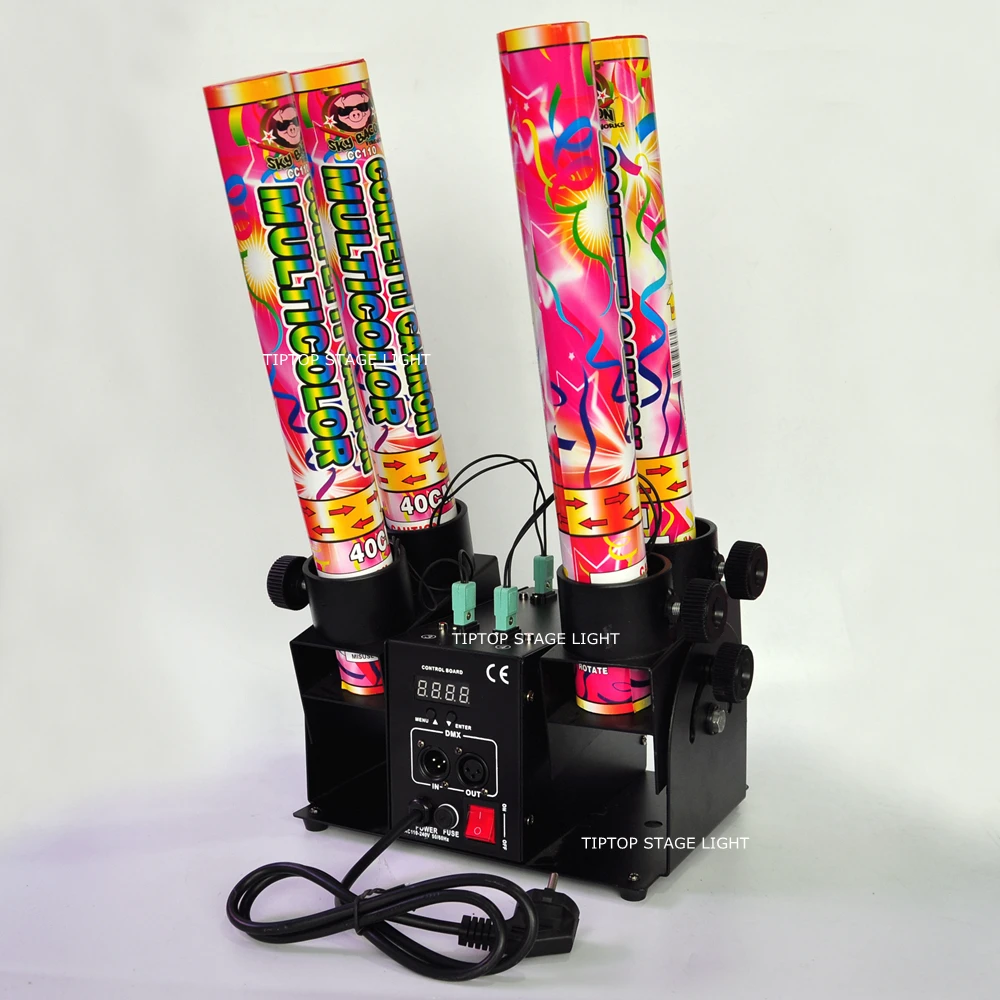 Gigertop TP-T181A-2 экономичная модель 4 Shot Confetti Cannon уплотненный Размер DMX 4 канала Дискотека вечерние пусковые установки для свадебной сцены