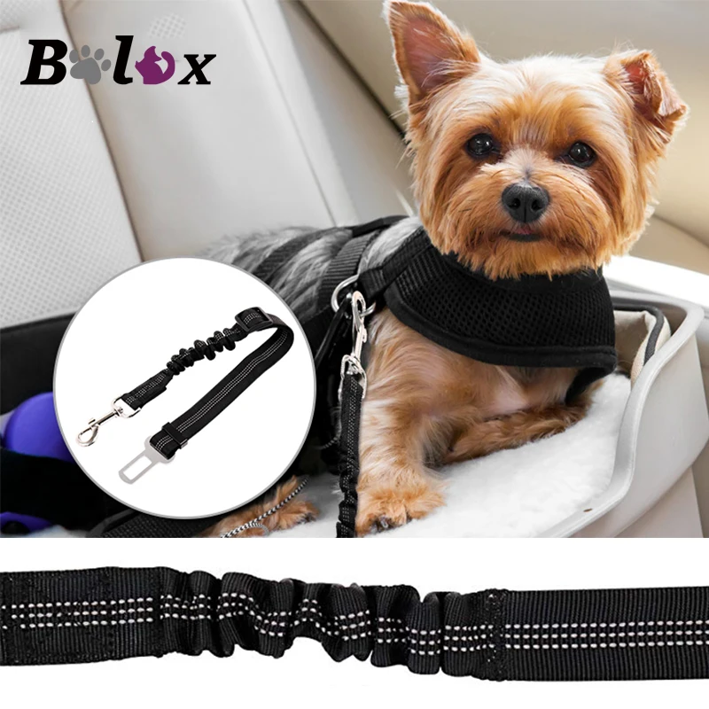 Pet Dog Seat Belt Upgraded Adjustable Pet Elastic Safety Seat Belt Leash Retractable Rope for Dog Pet outdoor Car Supplies