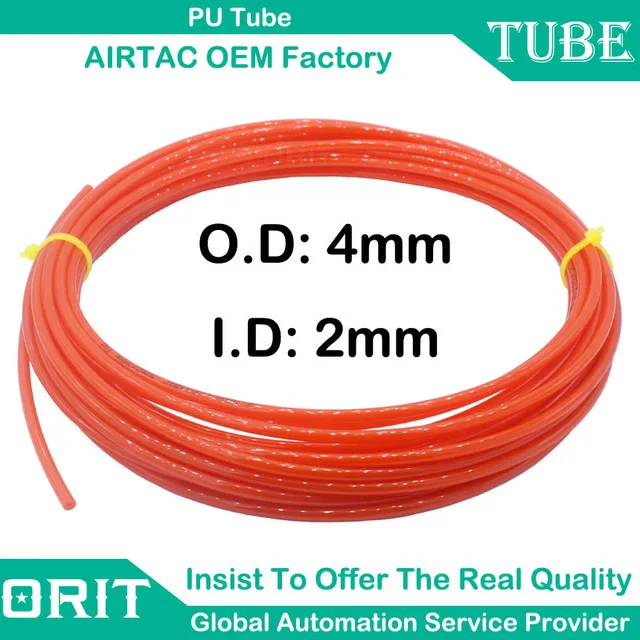 10M/Roll 4x2 Pneumatic Air Hose 4mm PU OD Tube Plastic Polyurethane