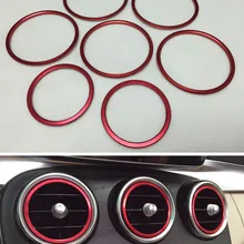 7 шт. подкладке A/C вентиляционное отверстие выход переключатель кольцо крышки отделка Стикеры для Mercedes Benz GLC класса GLC200 GLC250 GLC300