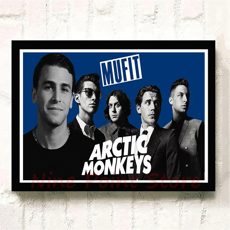 Рок-Группа Arctic Monkeys с белым покрытием бумажные плакаты настенные домашний бар плакаты домашний Декор подарок бескаркасные - Цвет: Темно-серый