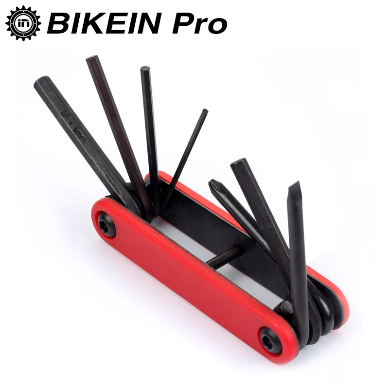 

BIKEIN 7 in 1 Cycling Road Bicycle Repair Tools Kit Slotted/Phillips Screwdriver MTB Mountain Bike 2/3/4/5/6 Hex Wrench Tool Set