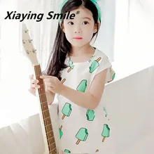 Baby Clothing Spring Children O Neck Short Sleeve T Shirt Kid Clothes Fashion Casual Ice Cream