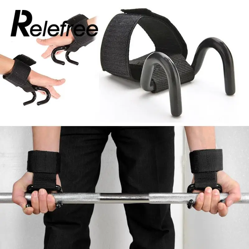 Gym Weight Lifting Glove Hook Training Wrist Power Prevent hand injury