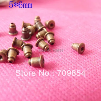 

free shipping!!! 1000pcs/lot 5*6mm antique bronze ear plug ear stopper jewelry findings