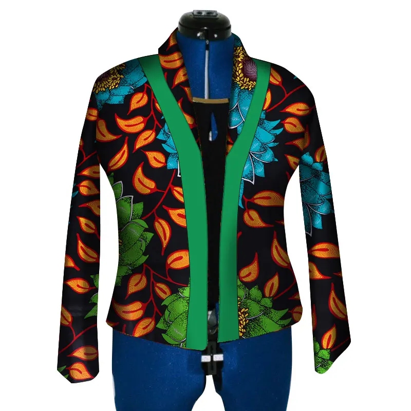Новая африканская восковая штамповка пальто Дашики женский Блейзер Плюс Размер 6xl Африканский стиль Одежда для женщин повседневный укороченный топ пальто WY3794 - Цвет: 1