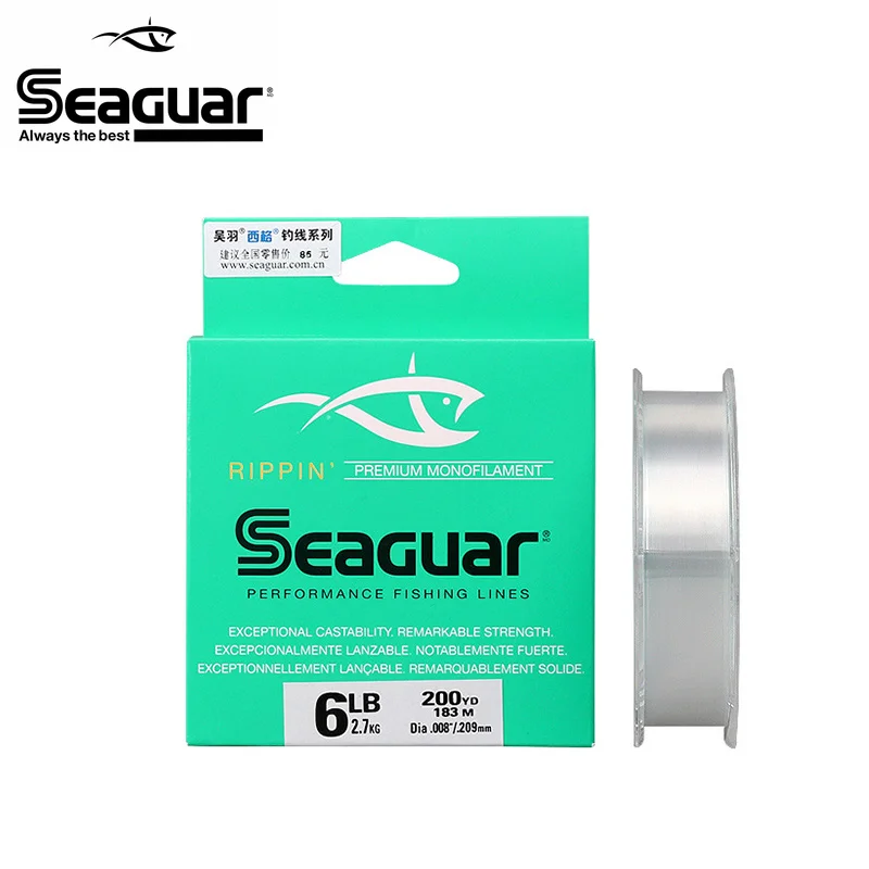 Seaguar Rippin 183 M/200YDS 6LB-12LB Тест премиум монофиламентное фторуглеродное покрытие леска для ловли карпа Сделано в Японии