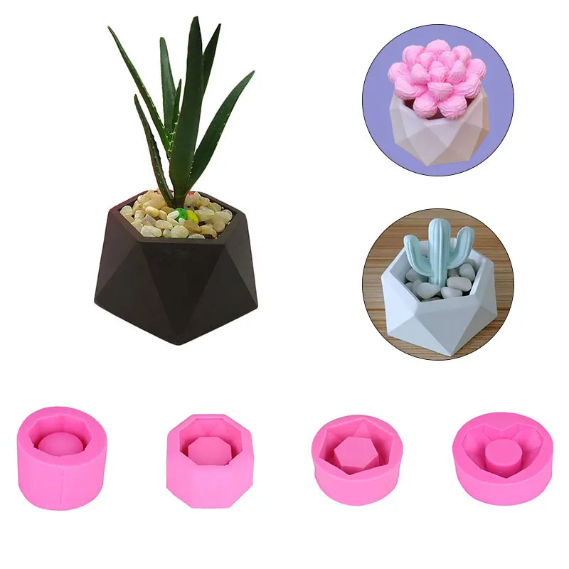 

DIY Plant Decorating Succulent Plants Mould Ashtray Plaster Cement Art Flower Pot Concrete Silicone Mold 4 Styles Dropshipping