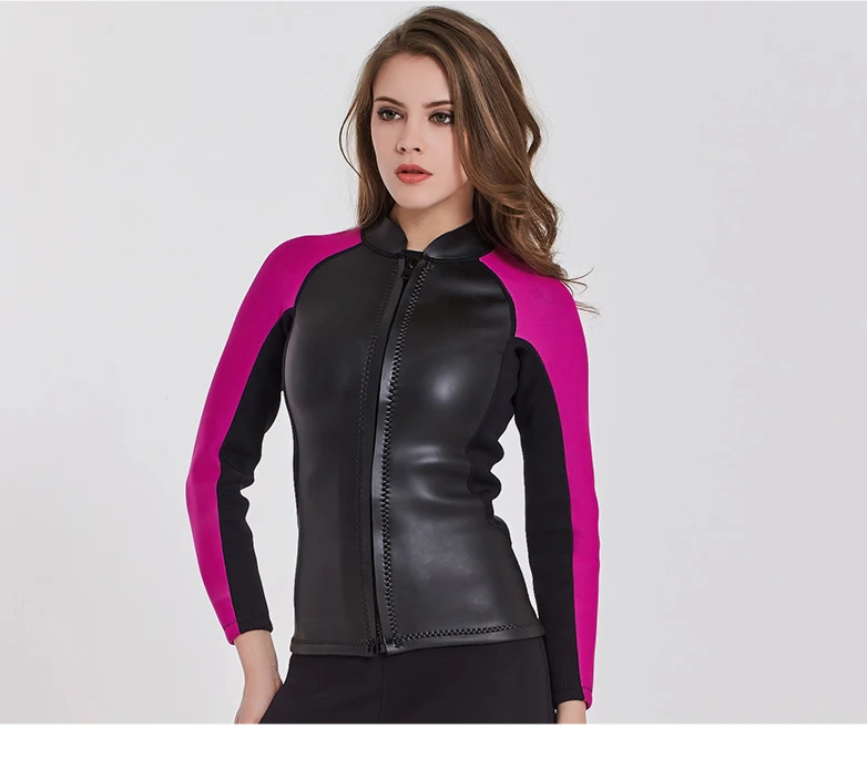 SBART 2 мм неопреновый водолазный гидрокостюм Топы Женская рубашка для плавания с длинным рукавом Куртка для серфинга теплая куртка для серфинга черная одежда для плавания гидрокостюм I
