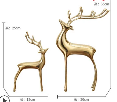 Пригласительные деньги Чистый медный олень искусство работа винный шкаф украшения для дома мебель гостиная крыльцо ТВ шкаф чистое руководство - Цвет: 2 PCS