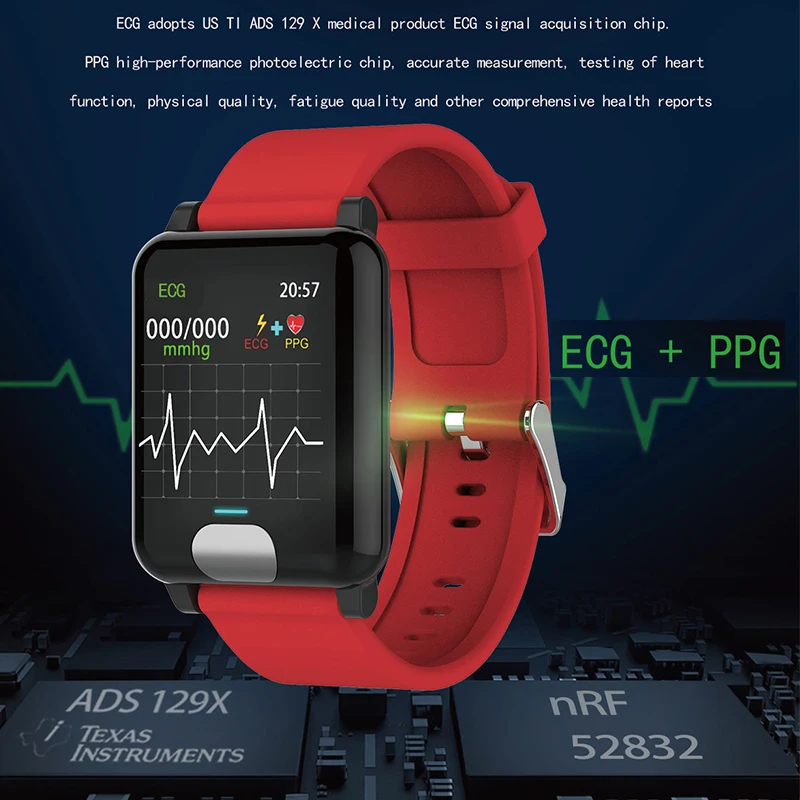 

Smartwatch ECG Blood pressure heart rate monitor PPG sleep tracker smart bracelet smart wristband smart watch pk mi band vibe 3