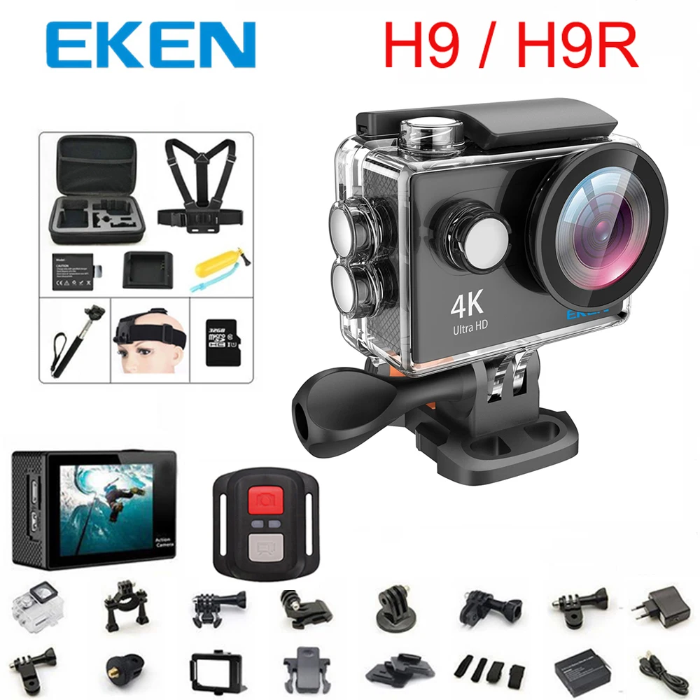 Prix pour D'origine 100% EKEN H9/H9R D'action caméra Ultra HD 4 K WiFi 1080 P/60fps 2.0 LCD 170D lentille Casque Cam étanche pro sport caméra Prix pour D'origine 100% EKEN H9/H9R D'action caméra Ultra HD 4 K WiFi 1080 P/60fps 2.0 LCD 170D lentille Casque Cam étanche pro sport caméra