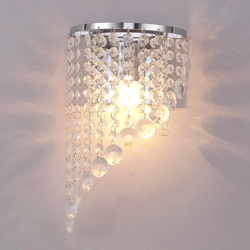 

Wall Lamp Art Crystal Crossing Road Lamp LED Aluminum Wall Light Rail Engineering Square LED Wall Lamp Bedroom