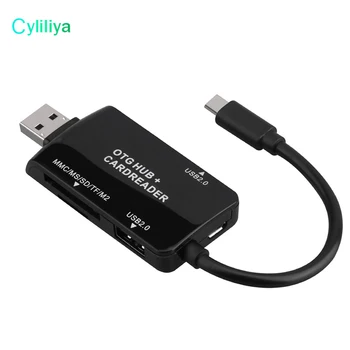 Adaptateur de câble OTG type-c lecteur de carte Hub MMC MS SD TF M2 synchronisation de données Micro USB Type C 4