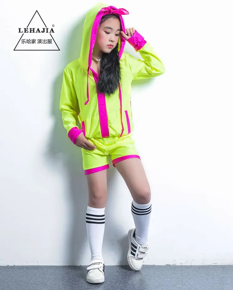 

Детский классический костюм в стиле хип-хоп, комплект для уличных танцев для мальчиков и девочек, Детский костюм для выступлений, толстовка