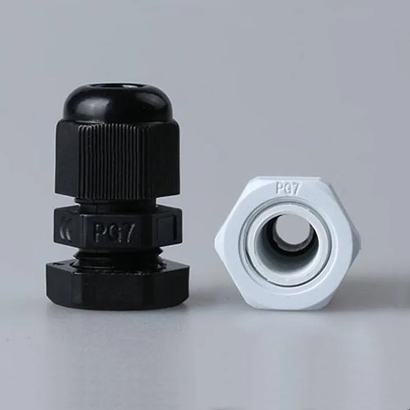 

PG7 Cable Gland Connector Waterproof Nylon Plastic 100PCS for 3-6.5mm Cable CE high quality Hot Sale IP68