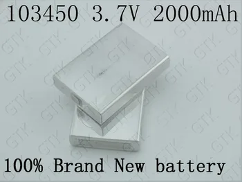 

4pcs 3.7V lithium polymer battery 103450 2000mAh MP3 MP4 MP5 kid-learning lithium battery small stereo bluetooth tracker audio