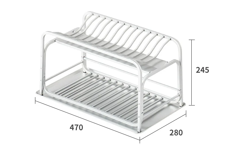 Алюминиевая кухонная сушилка для посуды двойная сушилка коробка для хранения столовой посуды подставка для разделочных досок полка кухонные принадлежности