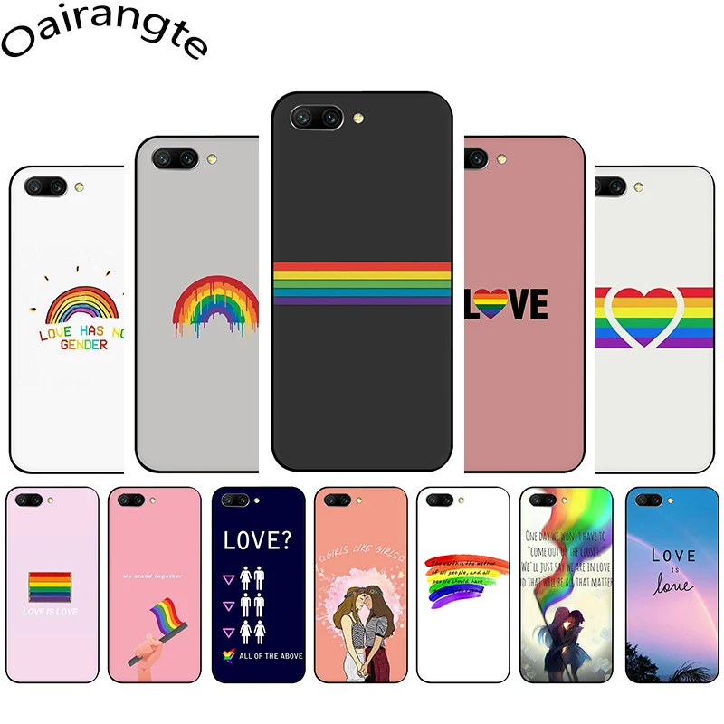 

Gay Lesbian LGBT Rainbow Soft Silicone Phone case for Huawei Honor 6A 7A 7C 7X 8C 8X 8 9 10 Lite view 20 9X Pro