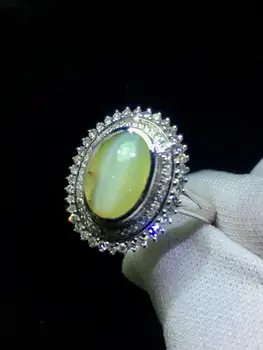 

Fine Jewelry Real 18K White Gold 100% Natural Chrysoberyl Cat's Eye Gemstones 3.1ct Female Wedding Rings for women Fine Ring