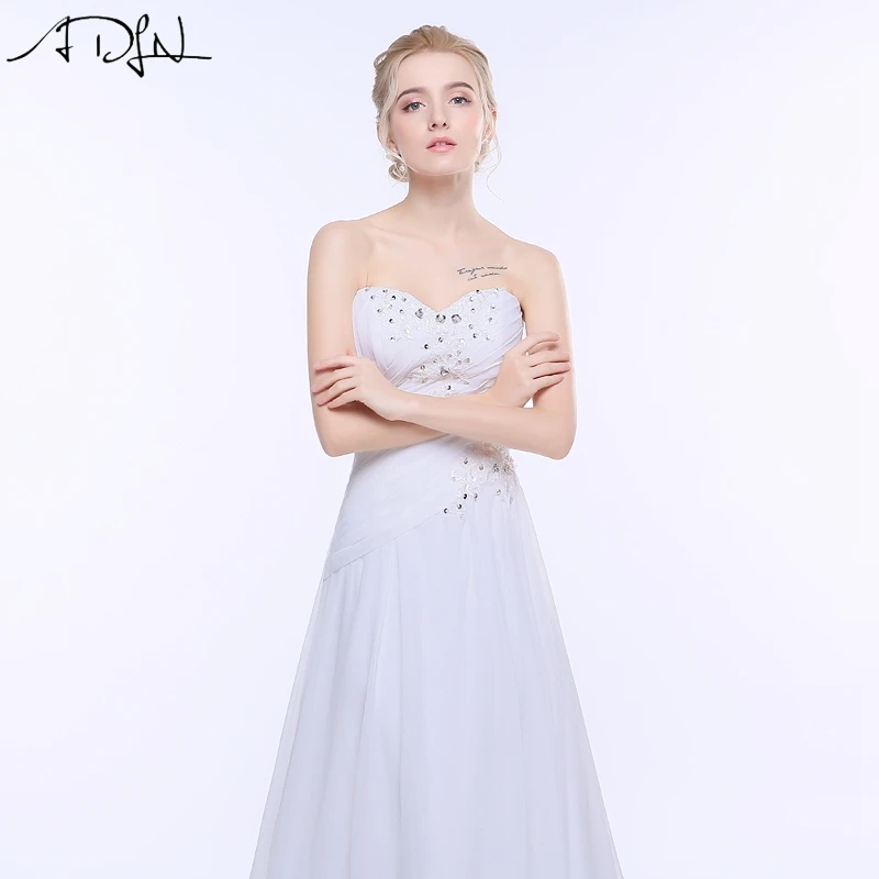 ADLN Дешевые Свадебные платья Vestido де Novia простой белый Милая шифоновая пляжная