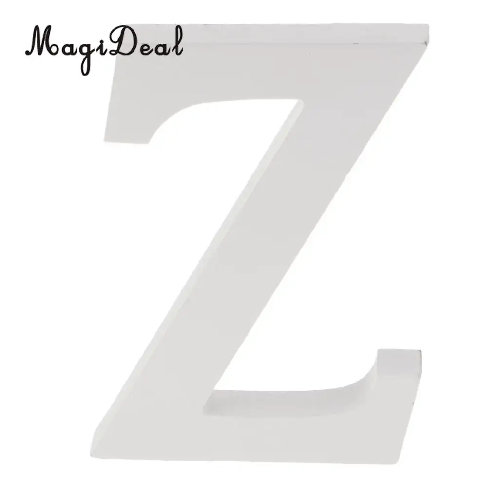 Wooden Alphabet DIY Block Words Sign Hanging Decor Letter for Home Bedroom Office Wedding Party Decor White