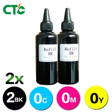 2 черных чернил для принтера, набор чернил для струйных принтеров для Epson, Canon, Brother, принтер для СНПЧ, заправка чернил объемом 100 мл