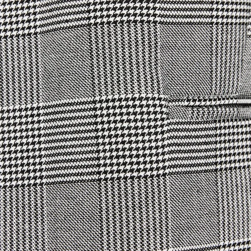 Vintage Plaid Blazer Women Single Breasted Jacket British Korean Style Elegant Office Autumn Grey Blazer Work Suit HX-1801