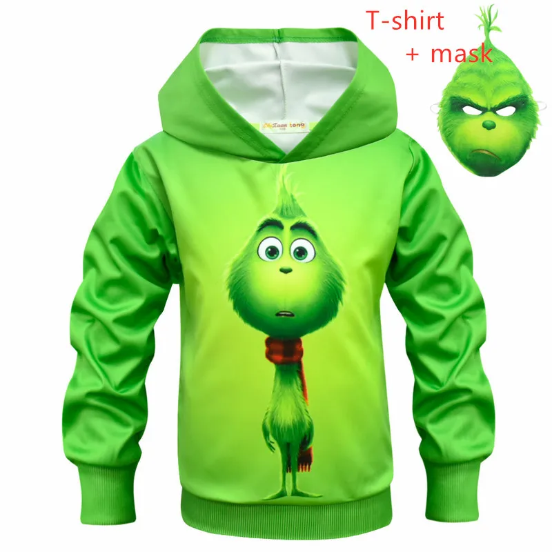 

Boys Hoodies Green Monster The Grinch Big Boy Sweatshirt for Boys Kid Cartoon Jacket Long Sleeves Kids T-Shirt Tops Kids Clothes