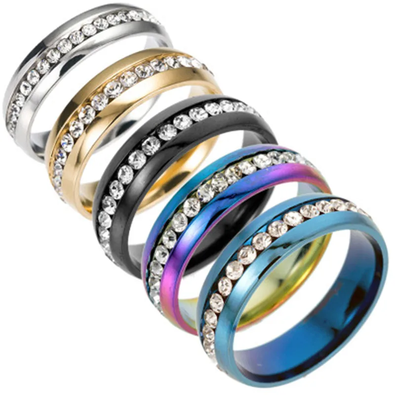 

iMucci Wedding Bands Ring for Women Men Jewelry 6mm Stainless Steel Engagement Ring US Size 5 to 13 Anniversary Gift